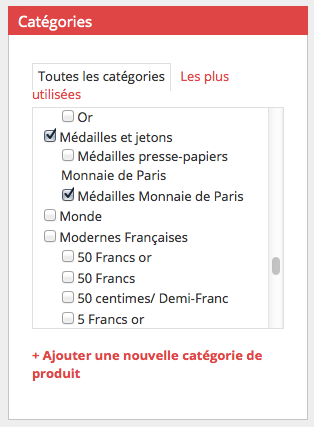 Les catégories